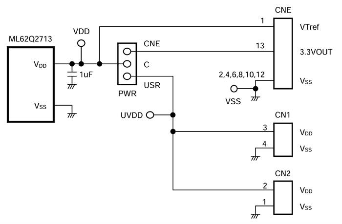 ロケーション回路 - ROHM Semiconductor RB-D62Q2713TB52リファレンスボード